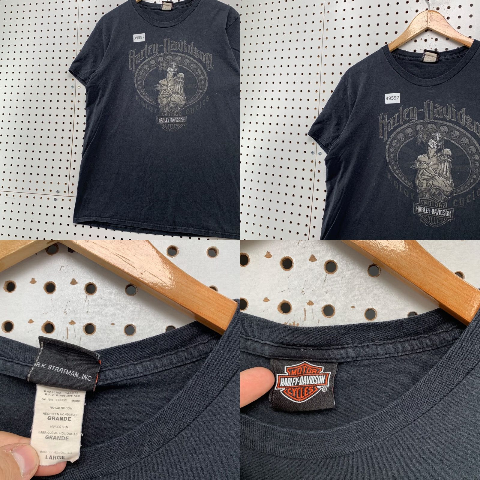 Harley Davidson Harley Davidson Skeleton Shirt Mens Large Black Four Rivers Kentucky 21x28 Size US L / EU 52-54 / 3 - 8 Thumbnail