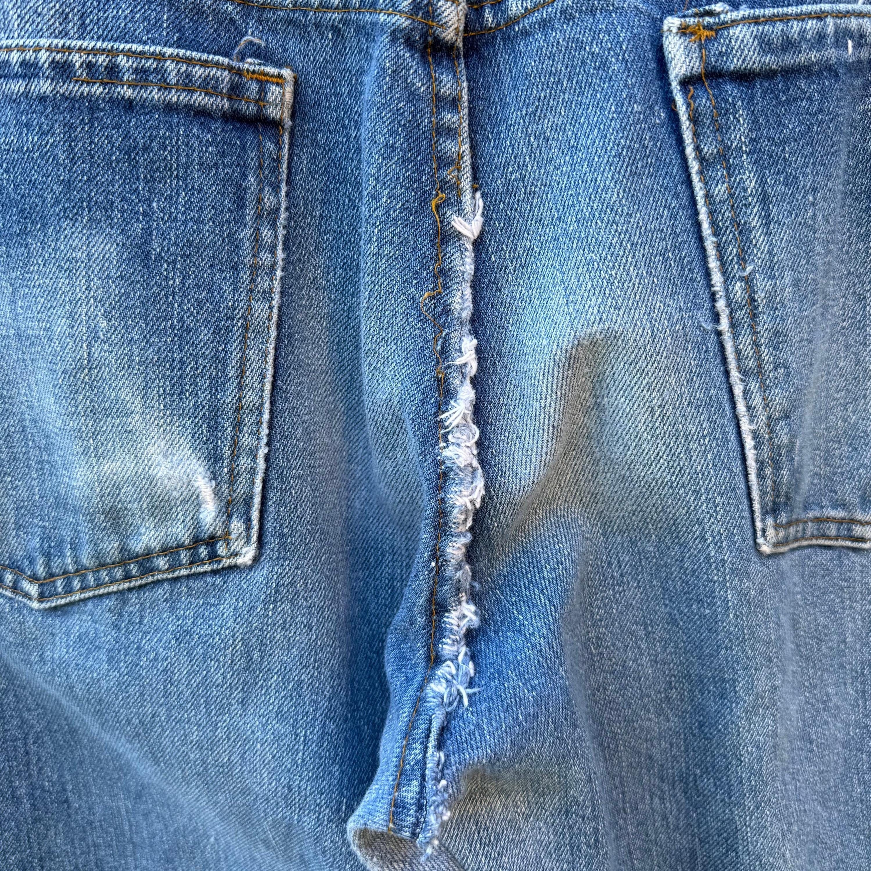 Vintage 70's Vintage Plain Pocket Distressed Medium Wash Denim Jeans Size US 34 / EU 50 - 4 Thumbnail