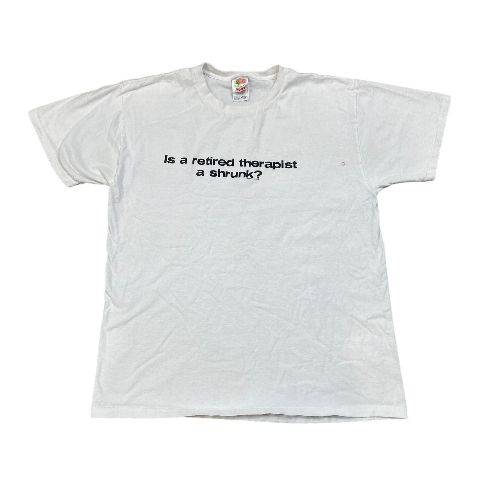 Fruit Of The Loom × Vintage Vintage Y2K Retired Therapist Shrunk Funny Shirt Men's Large Size US L / EU 52-54 / 3 - 1 Thumbnail