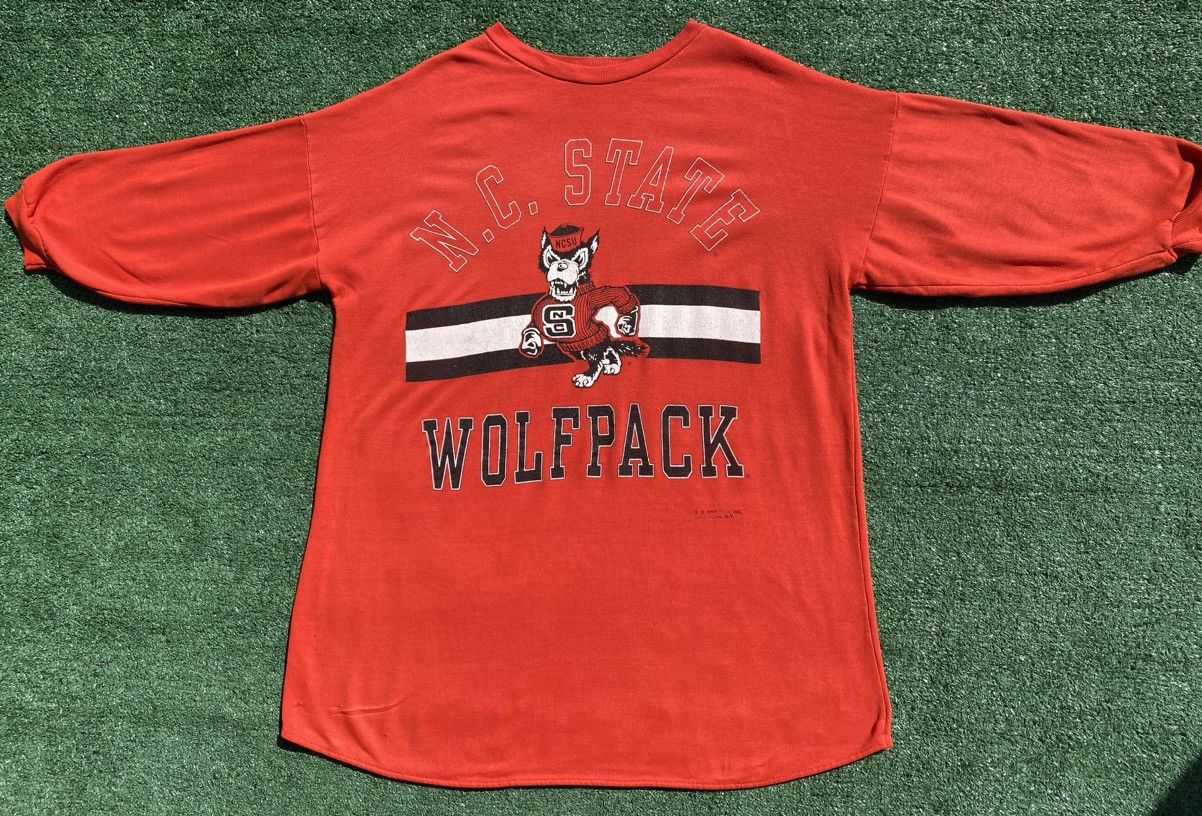 Vintage VTG 90’s North Carolina Wolfpack Pajama Shirt Distressed Size L / US 10 / IT 46 - 2 Thumbnail