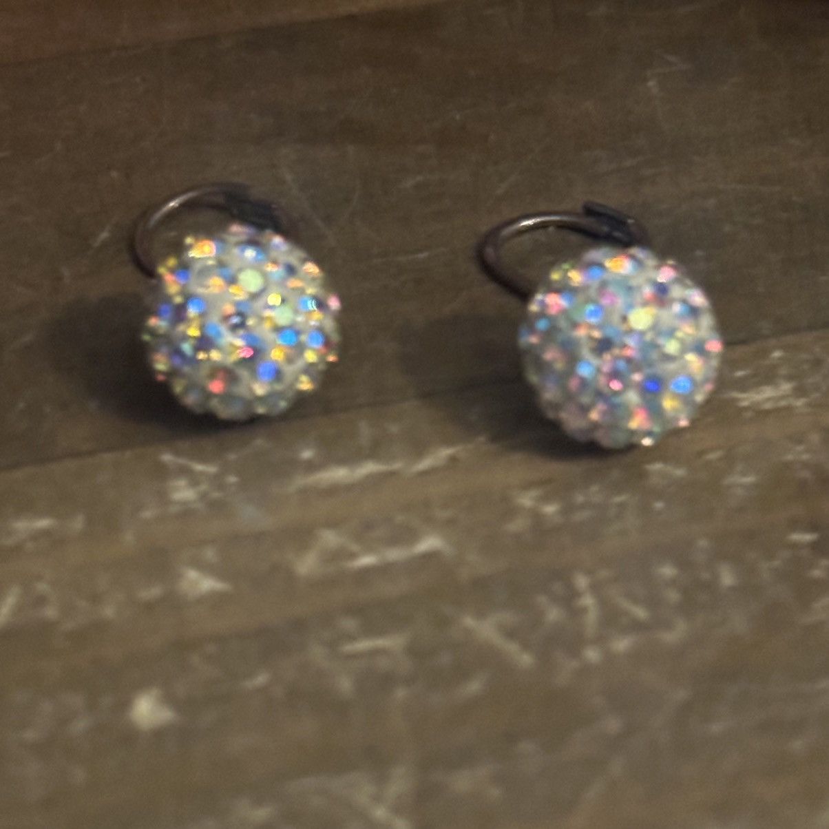 Other Silver tone paved AB crystal ball dangle earrings Size ONE SIZE - 4 Thumbnail