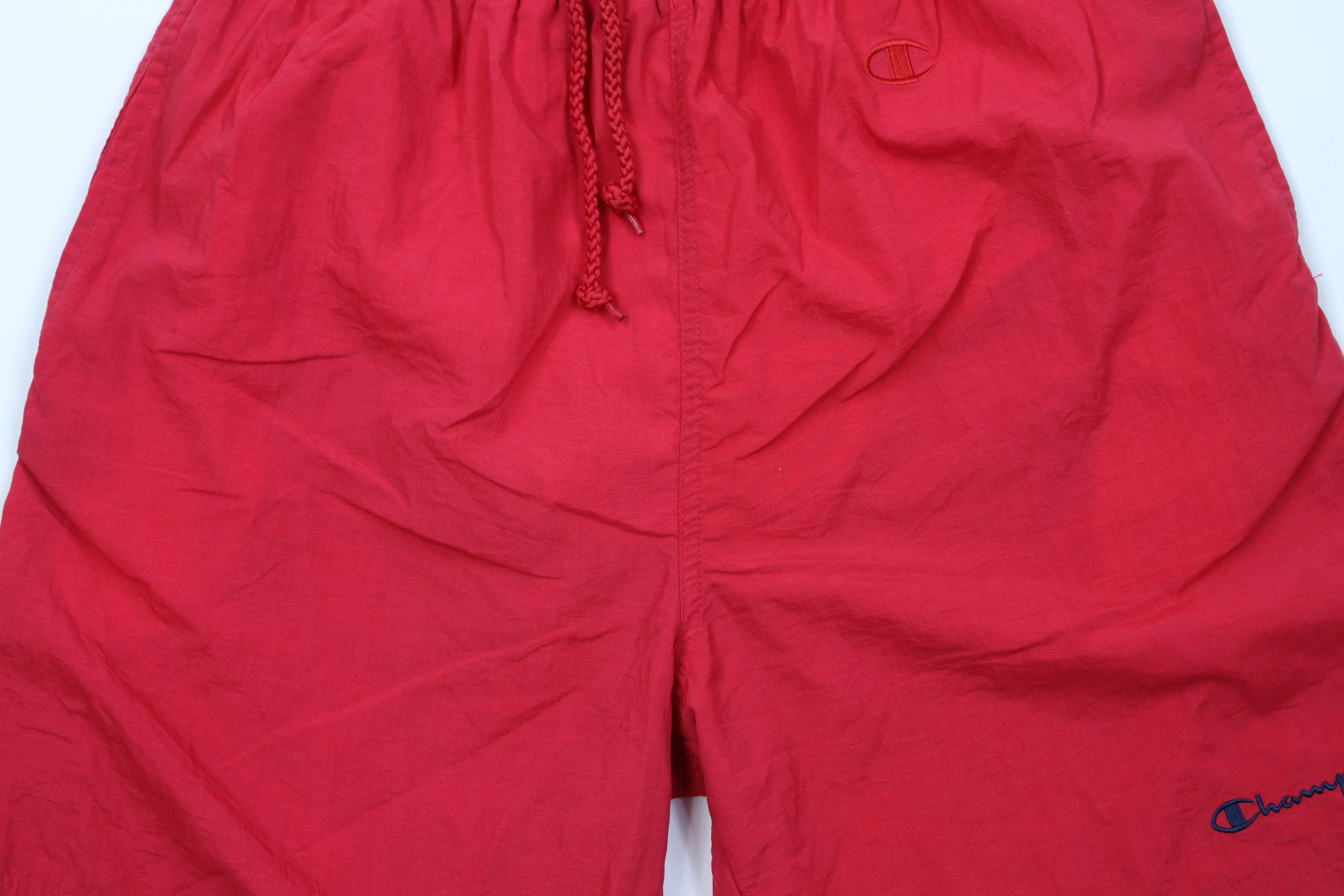 Champion Vintage 90s Champion Spell Out Lined Above Knee Shorts Red Size US 32 / EU 48 - 3 Thumbnail