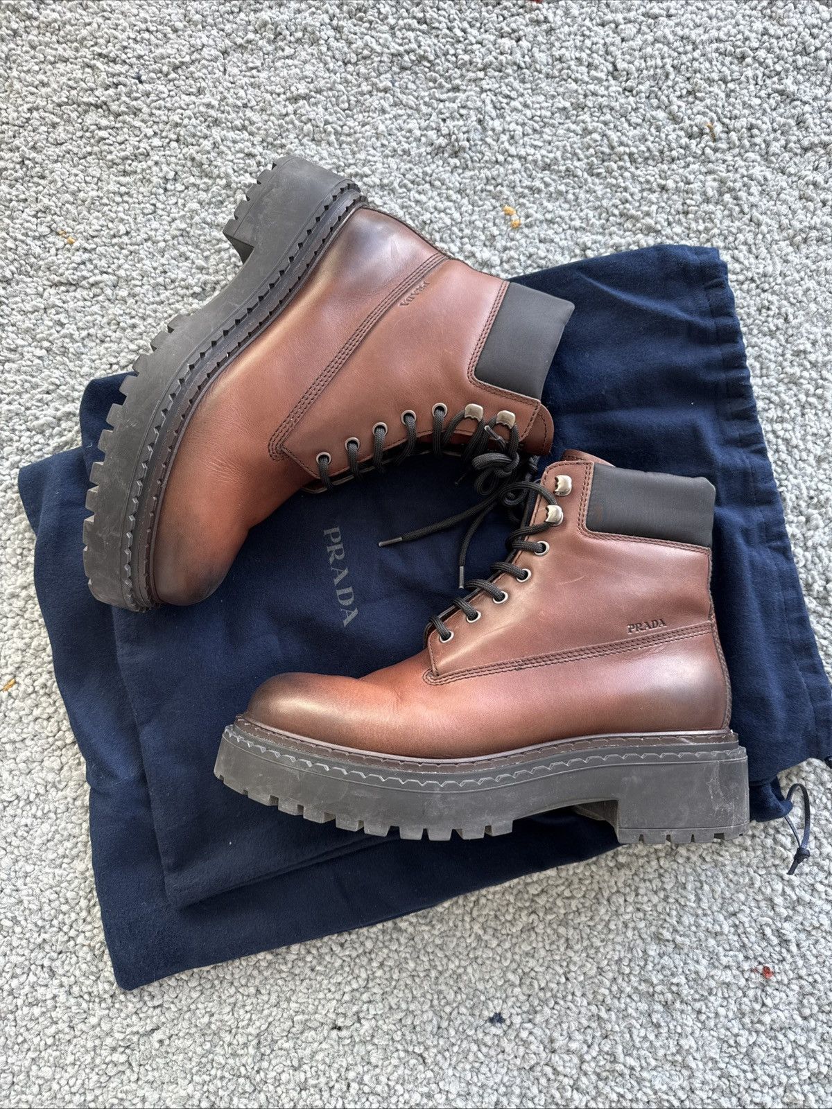Prada Prada Re-Nylon Leather Work Boots Size US 8.5 / EU 41-42 - 3 Thumbnail