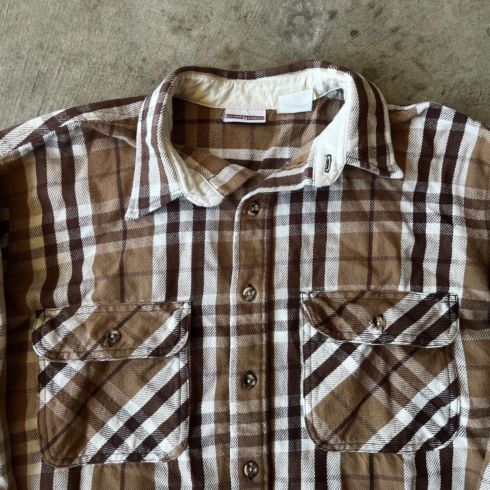Vintage VINTAGE FIELD STREAM FLANNEL JACKET SHIRT BROWN 80S LARGE Size US L / EU 52-54 / 3 - 5 Thumbnail