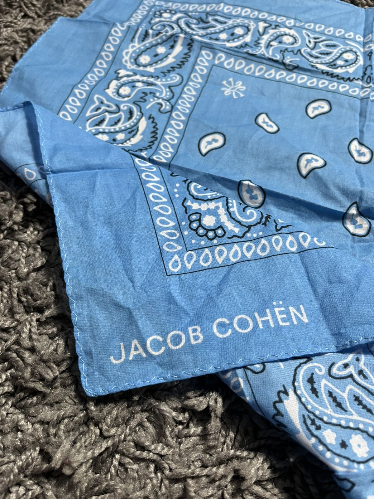 Jacob Cohen JACOB COHEN luxury cotton blue & white paisley bandana Size ONE SIZE - 2 Thumbnail