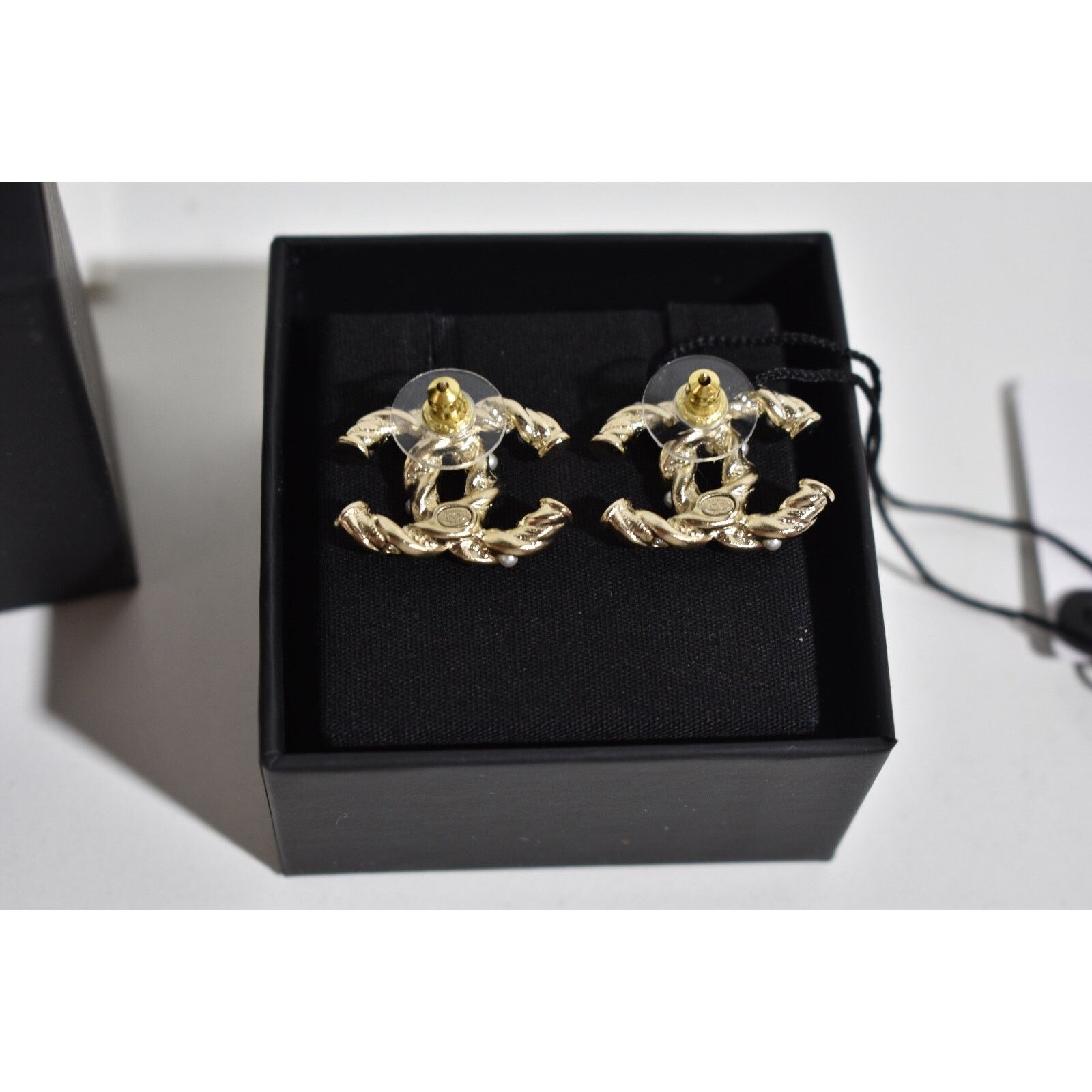 Chanel Chanel Gold Pearl Crystal Classic Statement Stud Earrings Size ONE SIZE - 8 Thumbnail