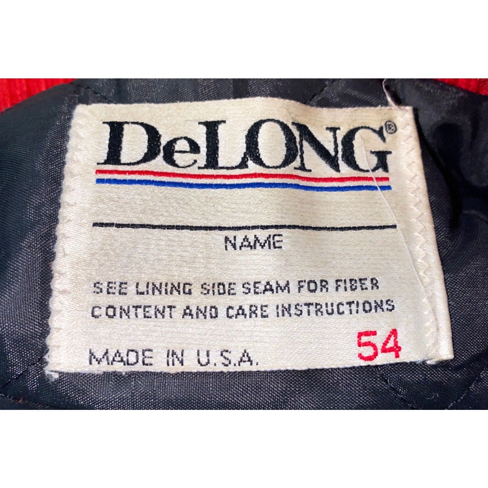 Vintage Vtg Delong Mens Red Quilt Lined Snap Button Front Varsity Jacket Size 54 Size US L / EU 52-54 / 3 - 6 Thumbnail