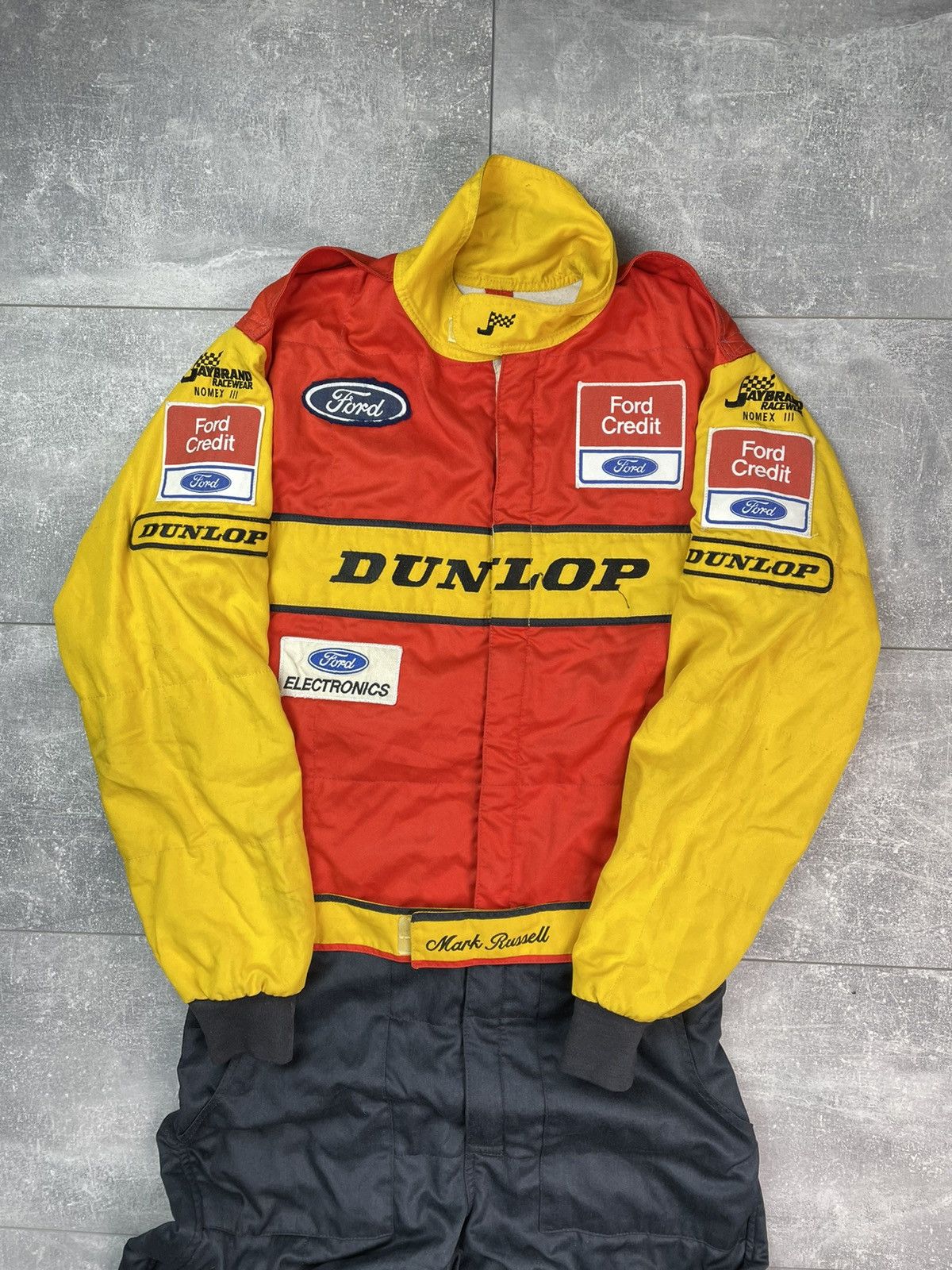 Dunlop × Ford Vintage 1986 Ford Dunlop Racing Spidi Suit Costume Size US M / EU 48-50 / 2 - 5 Thumbnail