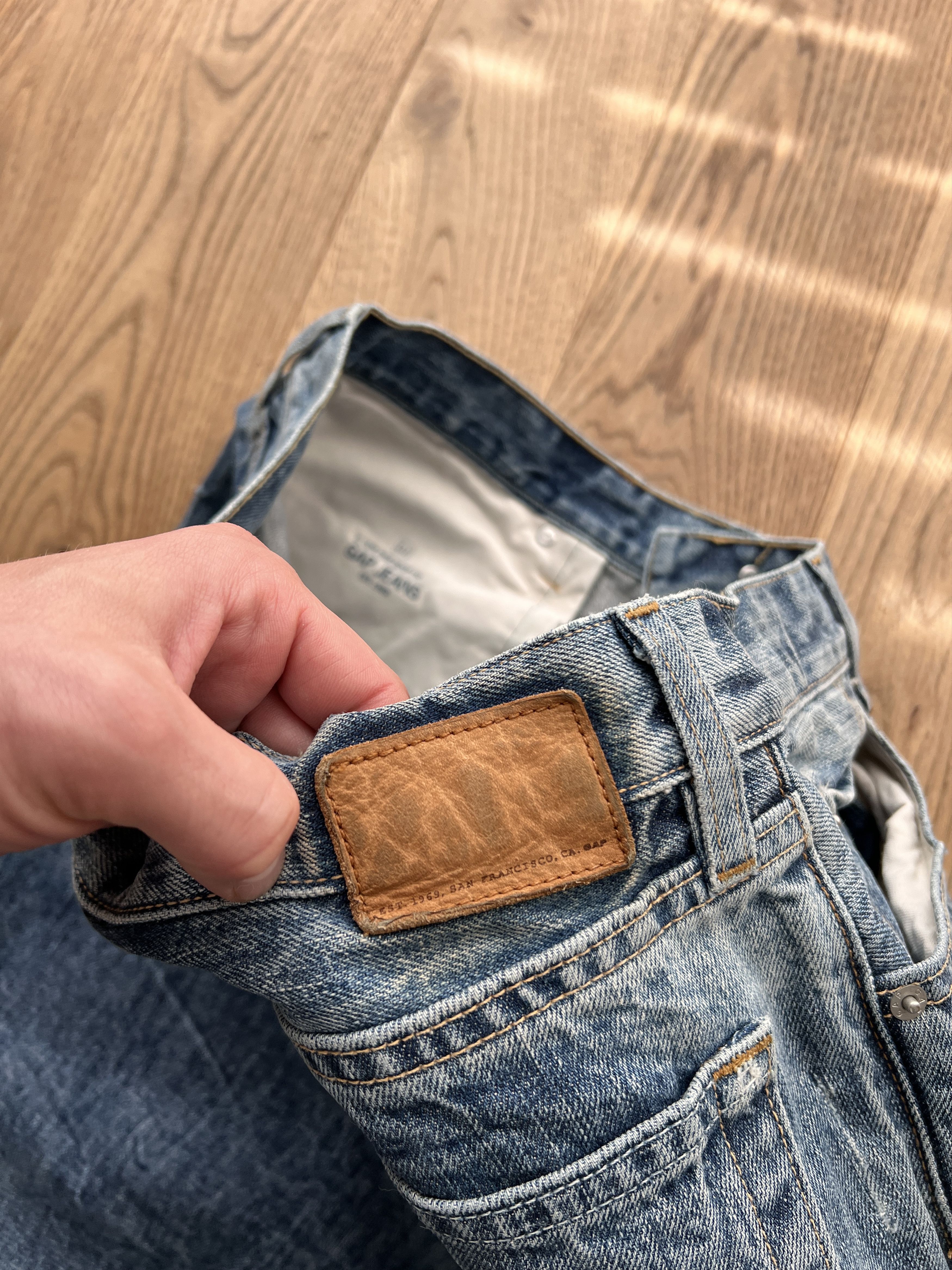Gap Crazy Y2K GAP boot cut washed denim flared vintage 2000s low Size US 33 - 11 Thumbnail