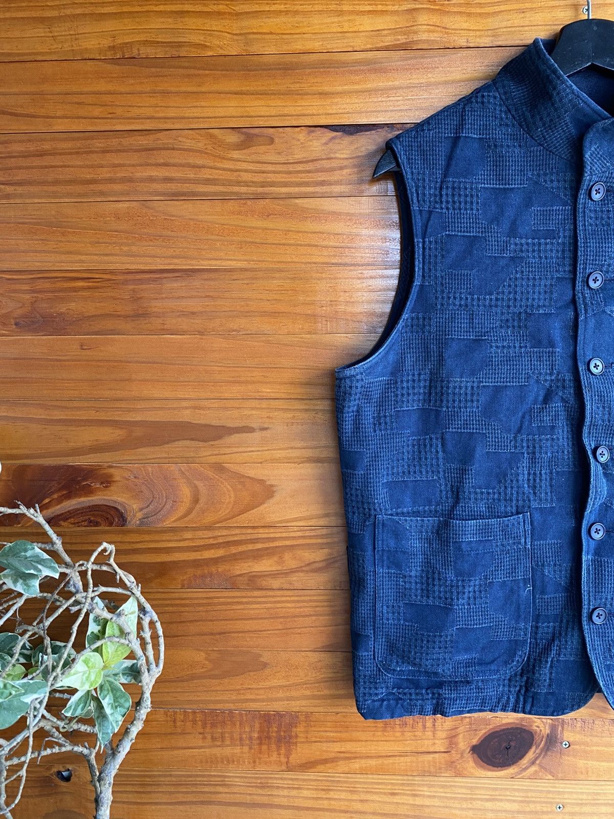 Japanese Brand Vintage Eddy Indigo Patchwork Vest – Japanese Made Size US M / EU 48-50 / 2 - 6 Thumbnail