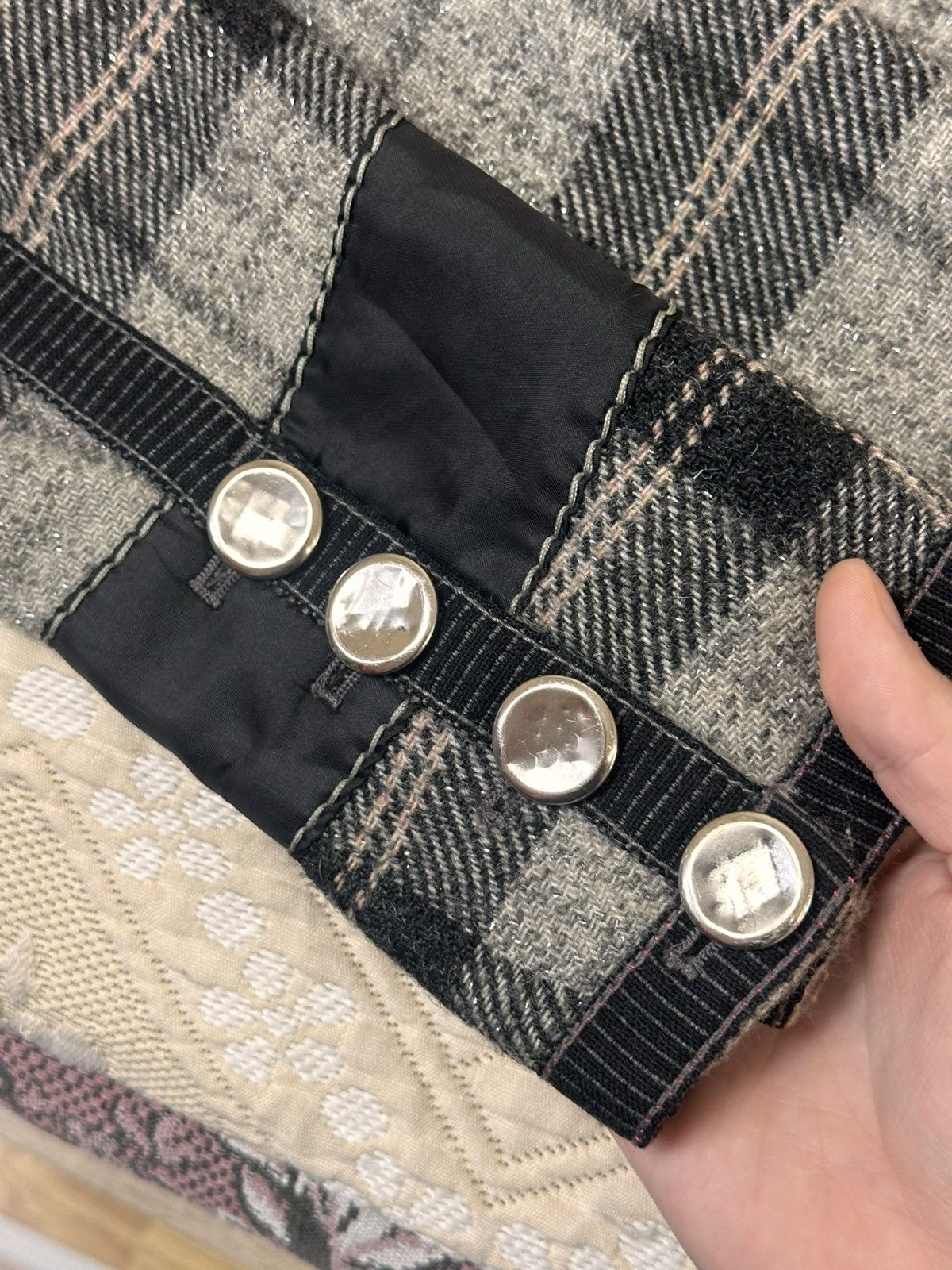 Marithe + Francois Girbaud 🔥 Marithe Francois Girbaud Wool Coat Jacket Check Pattern Size M / US 6-8 / IT 42-44 - 16 Thumbnail