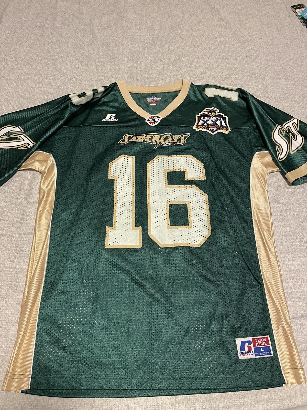 image of Sj Sabercats Size Large Russell Athletic 16 Arena Bowl 21 in Green, Men's