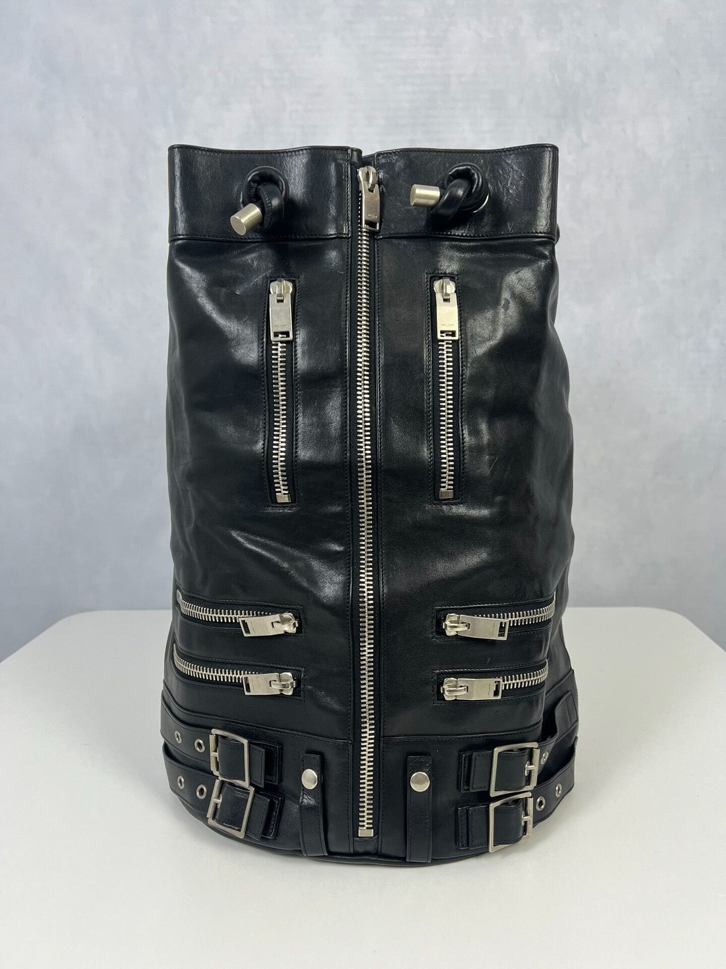 Saint Laurent Multi-Zipper Bucket Backpack
