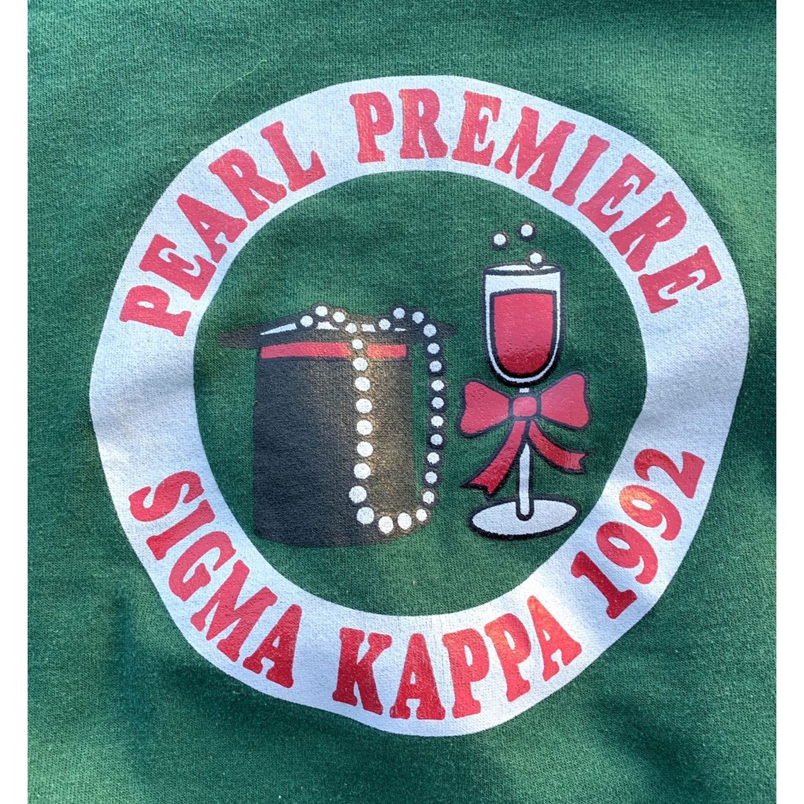 Hanes vintage Hanes Heavyweight Sweatshirt 90s Graphic Print Crew Neck XL Green Men Pullover 1992 Pearl Premiere Sigma Kappa Size US XL / EU 56 / 4 - 6 Thumbnail