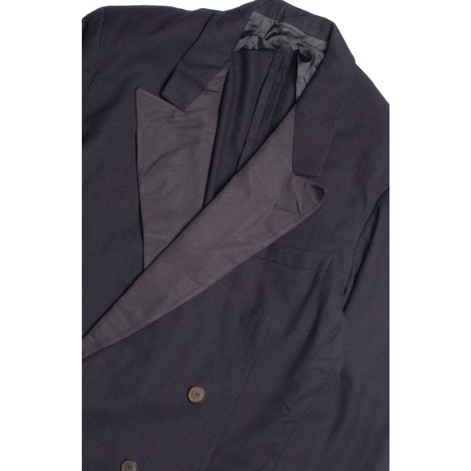 Vintage VINTAGE Black Tuxedo Jacket Large Men's Double-Breasted Blazer Size 42R - 3 Thumbnail