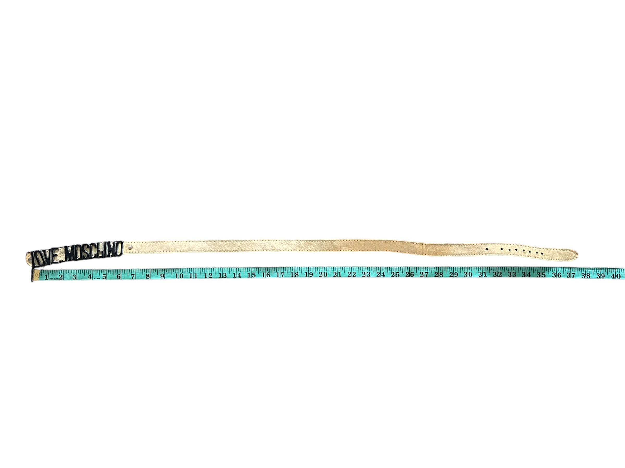 Love Moschino × Moschino × Vintage Vtg Love Moschino Leather Belt 37”5 Inches Long Size ONE SIZE - 3 Thumbnail