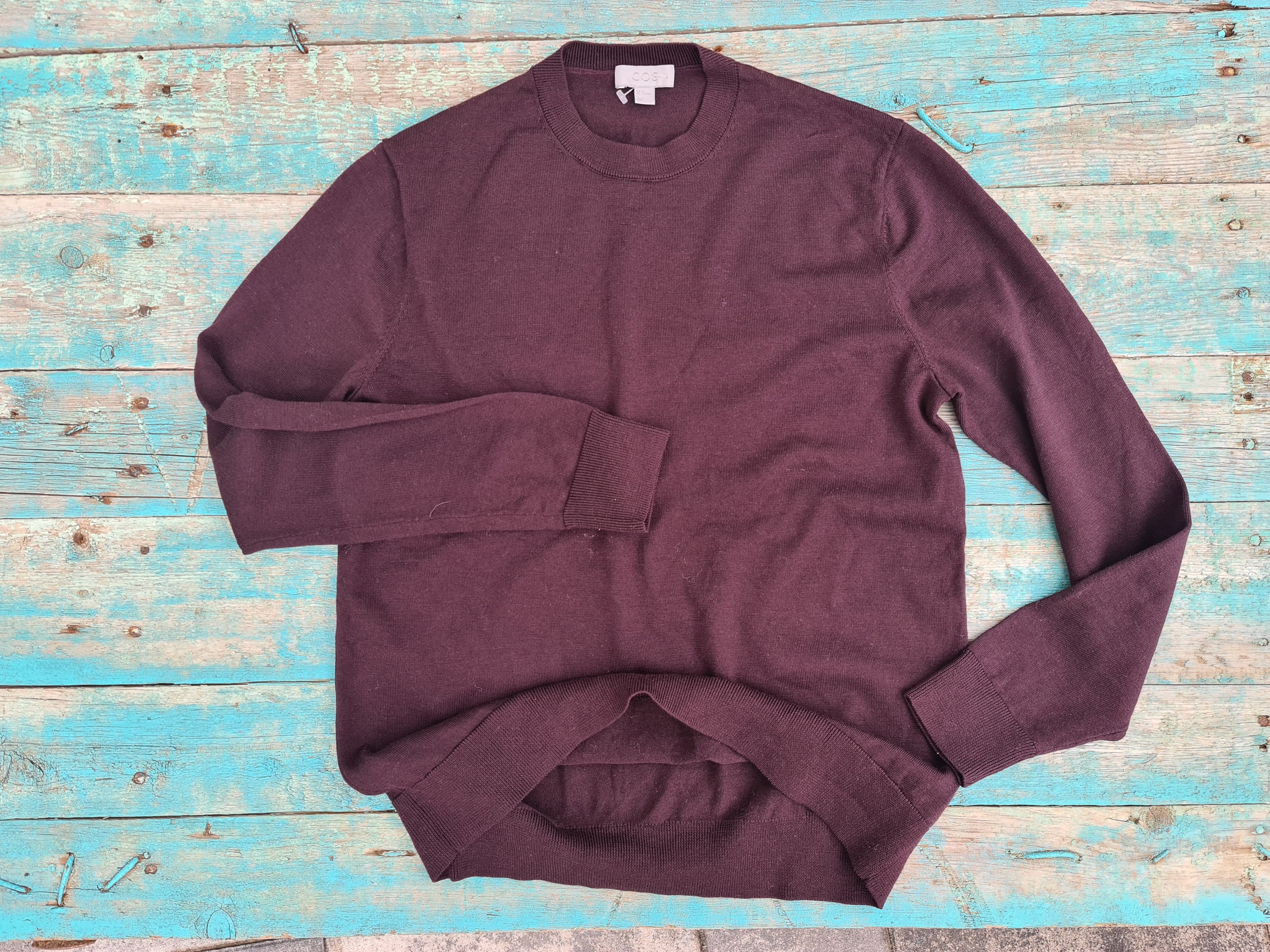 Cos Cos Mens Burgundy Wool Sweater Size US M / EU 48-50 / 2 - 1 Thumbnail