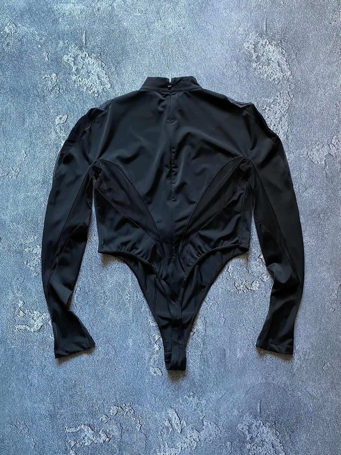Thierry Mugler Mugler X H&M Black Mesh Panel Bodysuit Size XL / US 12-14 / IT 48-50 - 7 Thumbnail