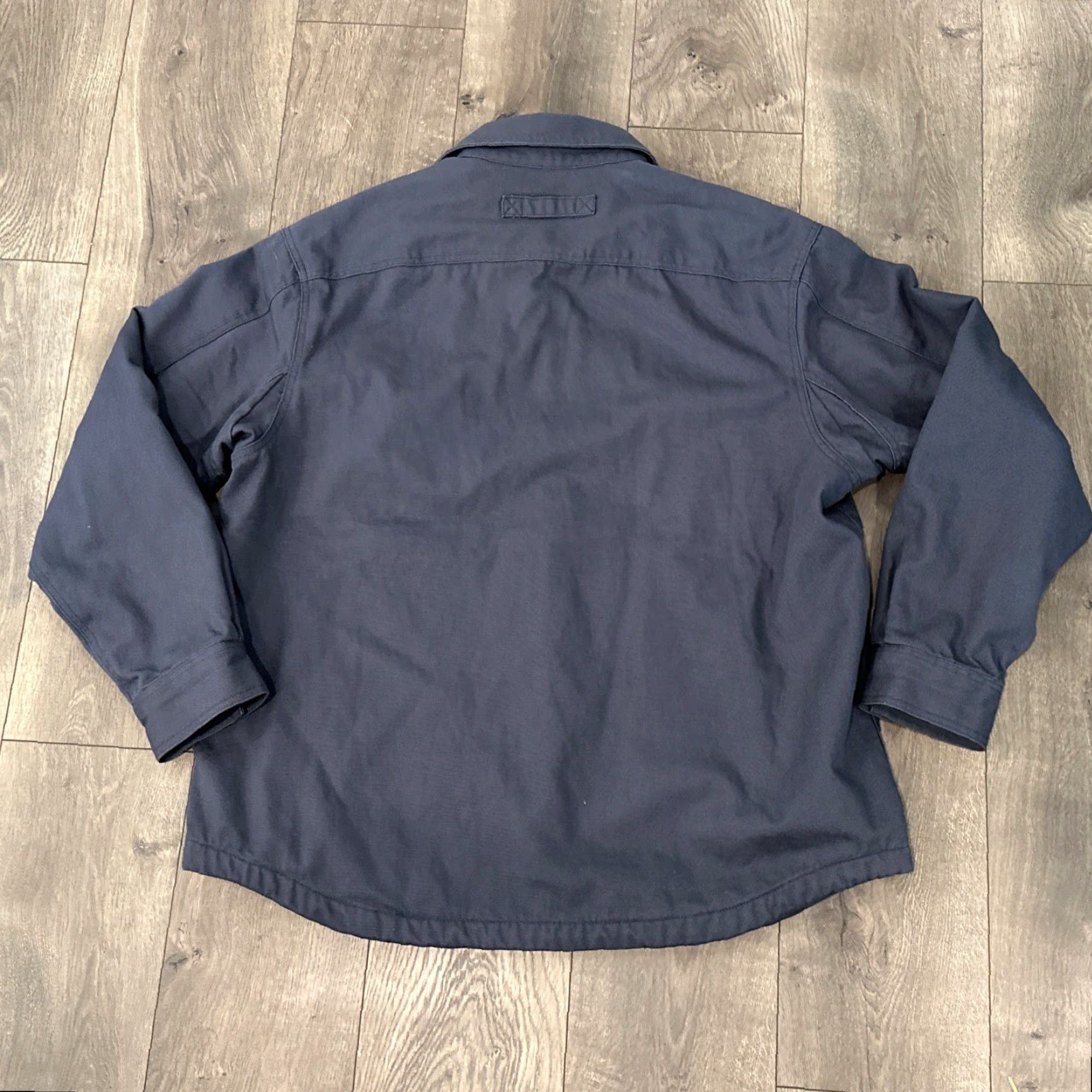 CO Duluth Trading Co Fleece Lined Men Large Heavy Blue Canvas Work Shirt Jacket Size US L / EU 52-54 / 3 - 6 Thumbnail