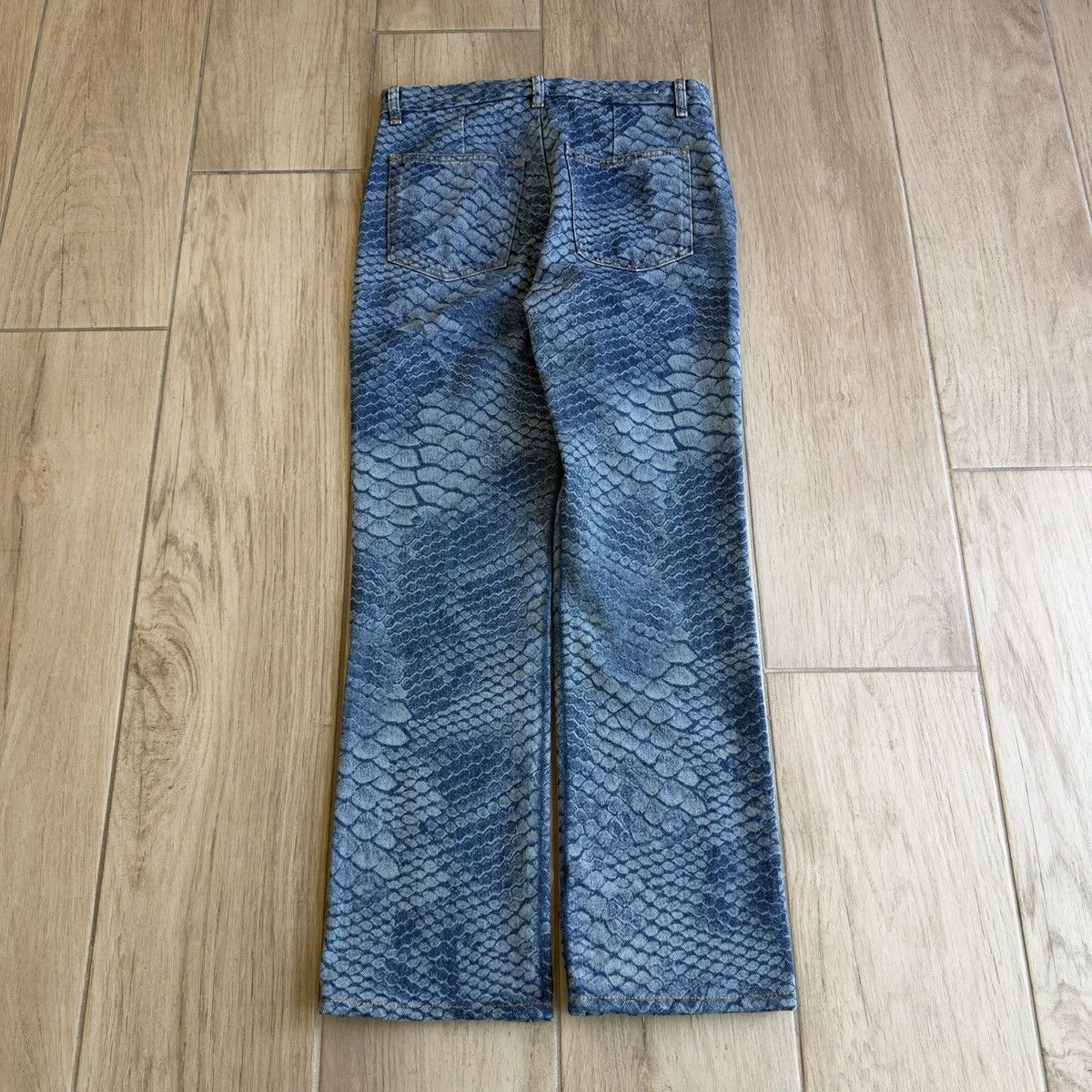 Maison Margiela MM6 SS22 Snakeskin Pattern Straight Denim Jeans Size US 30 / EU 46 - 2 Thumbnail