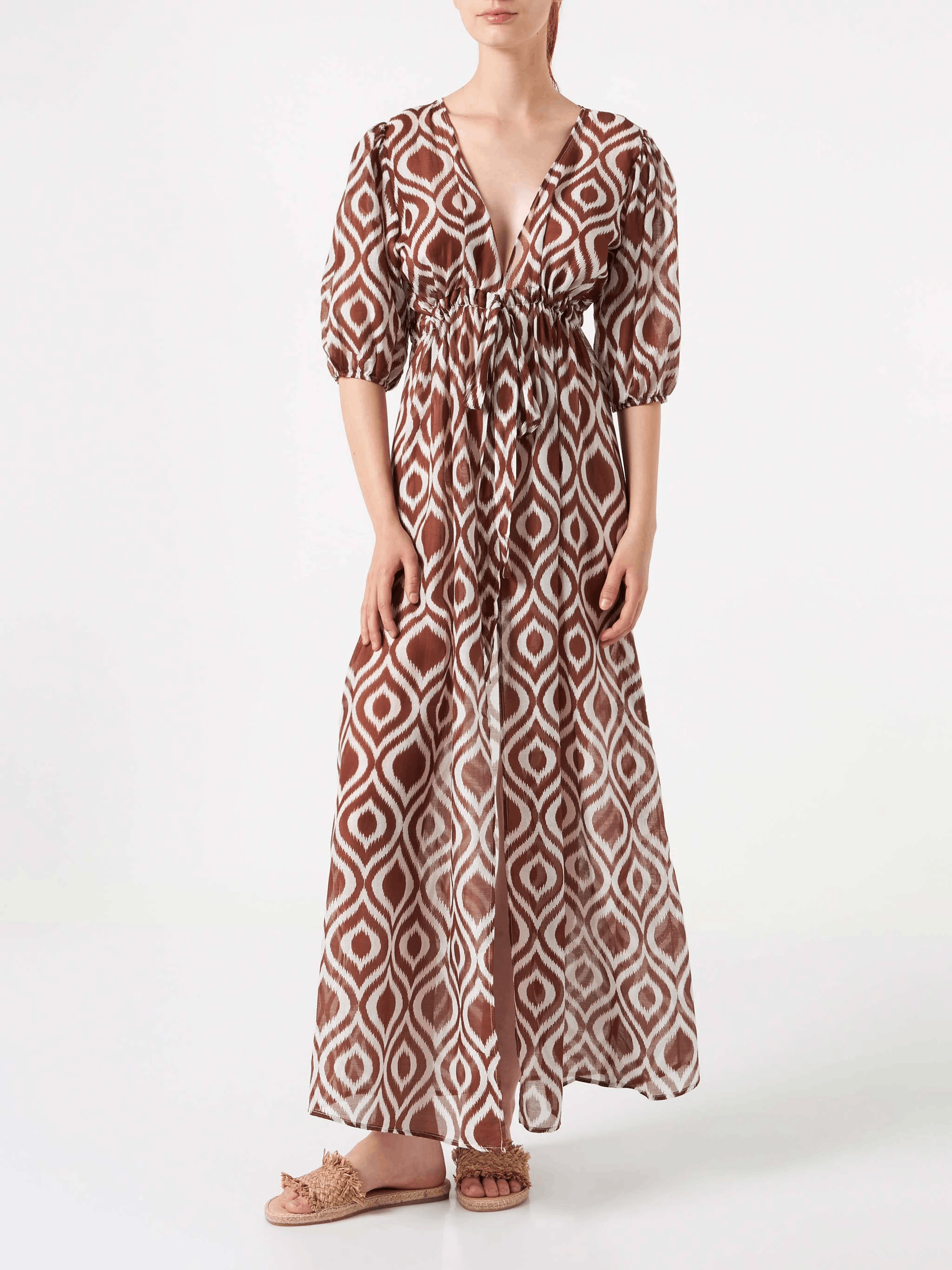 Cotton and silk long beach dress