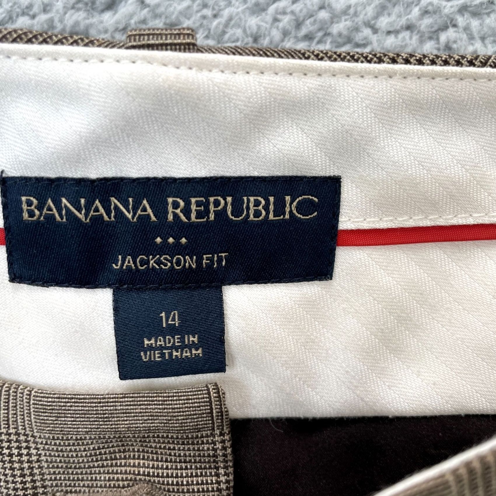 Banana Republic Banana Republic Womens 14 Brown Plaid Flared Dress Pants Jackson Fit Classic Size 36" / US 14 / IT 50 - 3 Thumbnail