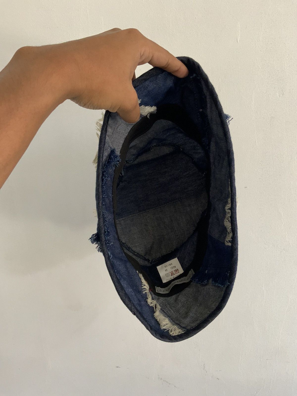 If Six Was Nine Denim Patchwork Distressed by Zero Quater Indigo Hat Size ONE SIZE - 7 Thumbnail