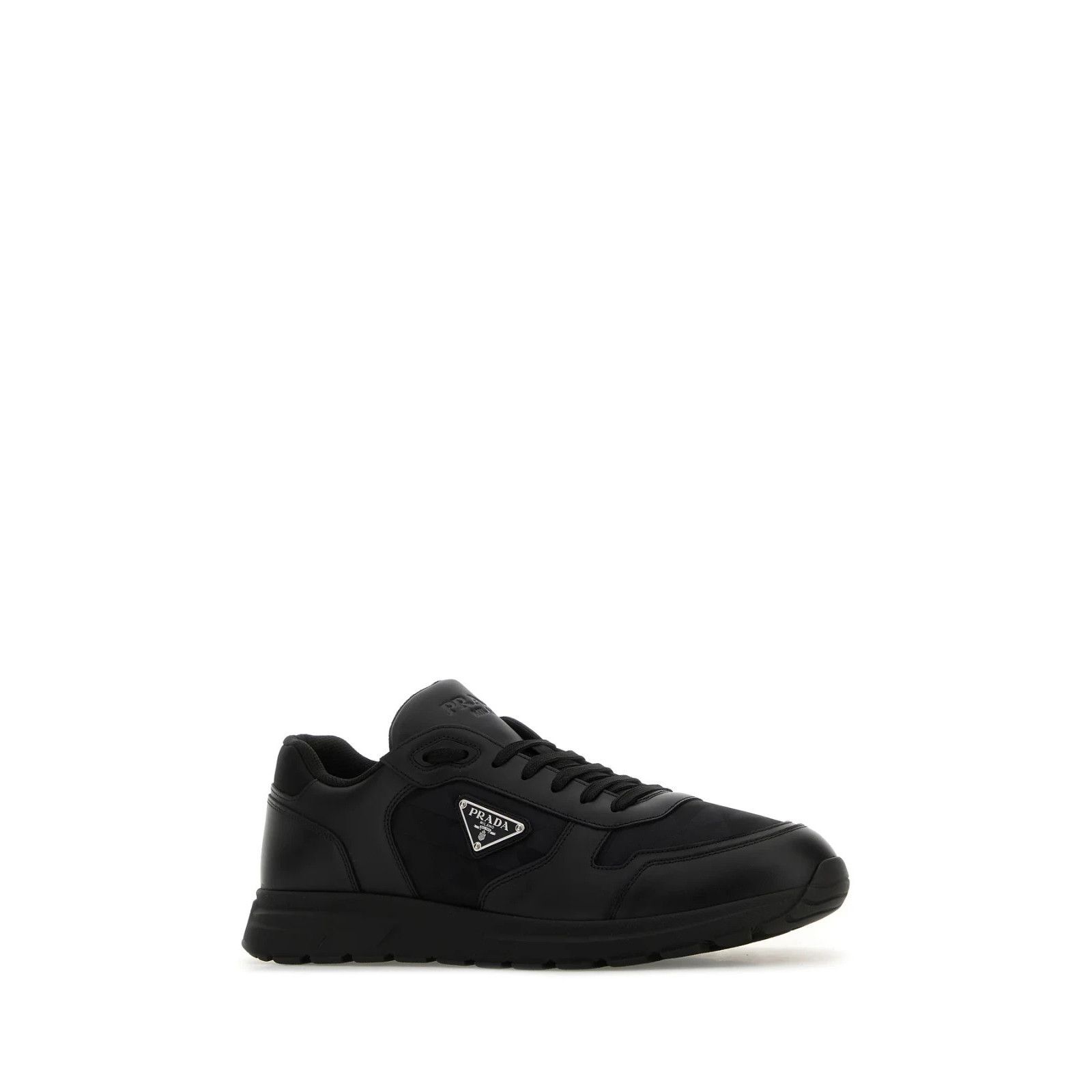 Prada PRADA Black Leather And Fabric Sneakers New & Authentic (Men Size US 12 / EU 45 - 2 Thumbnail