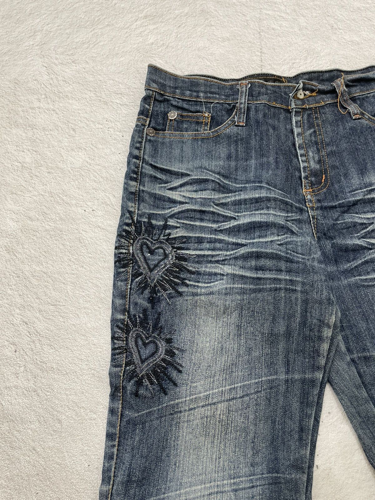 Japanese Brand 2000s Number Nine Heart Cry Flare Denim Heavy Denim Y2K Size 28" / US 6 / IT 42 - 4 Thumbnail