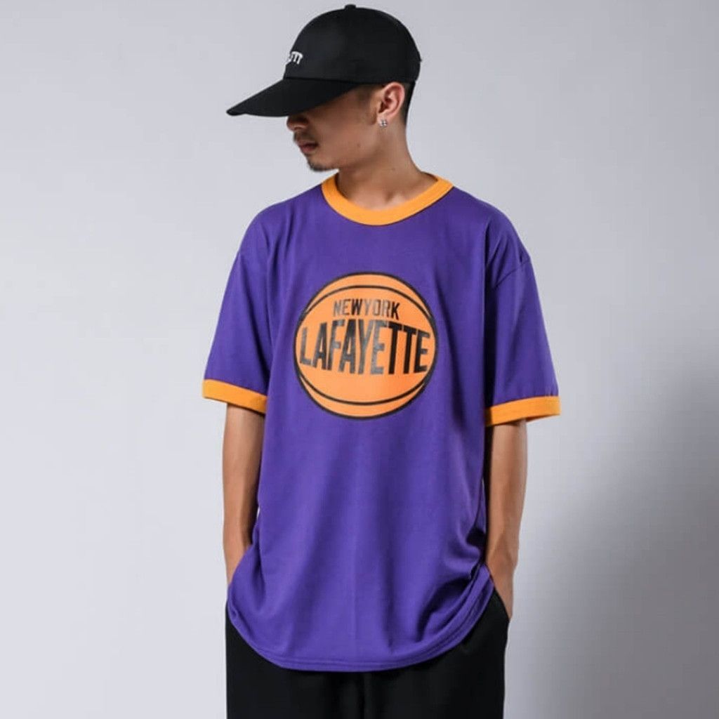 Lafayette 148 LFYT - Lafayette NY, Hoops Logo Ringer Shirt - L - Purple Size US L / EU 52-54 / 3 - 1 Thumbnail