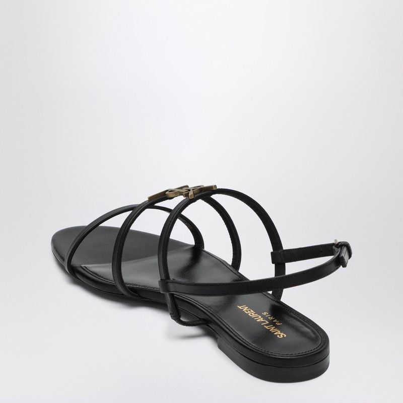 Saint Laurent Paris os11x0126 Cassandra Flat Sandals in Black Size US 11 / IT 41 - 2 Thumbnail