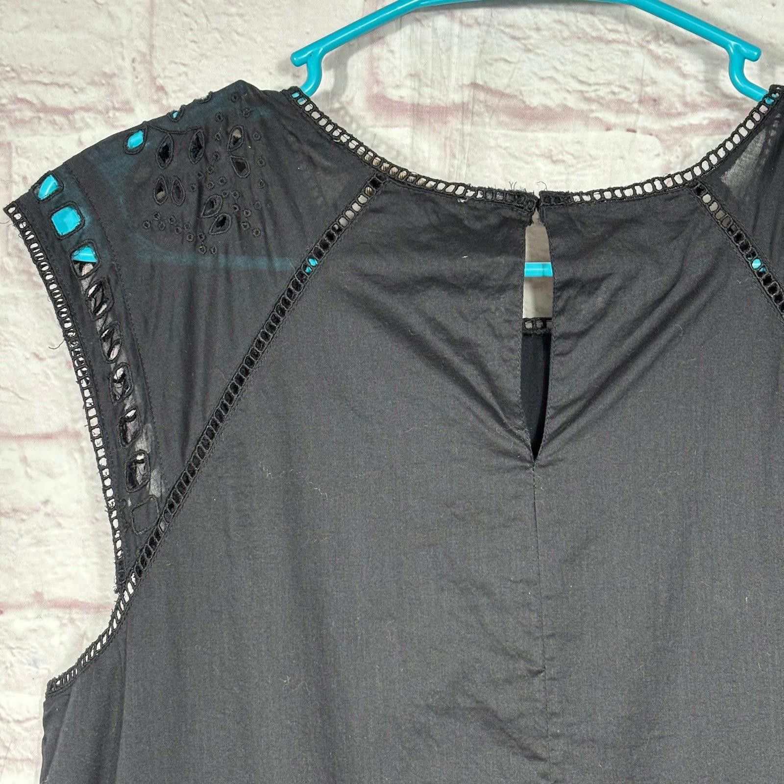 Other LOFT Black Sleeveless Eyelet Dress Size L NWOT Size L / US 10 / IT 46 - 8 Thumbnail