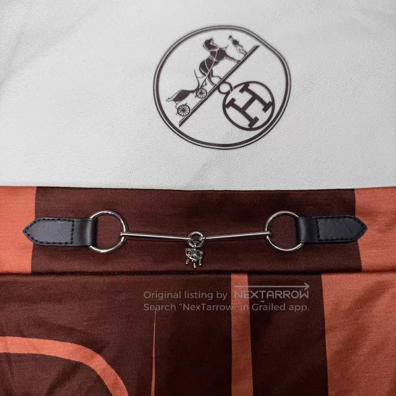 Hermes Hermes Red Color Blocked Horse Silk Long Skirt Size 24" / US 00 / IT 34 - 4 Thumbnail