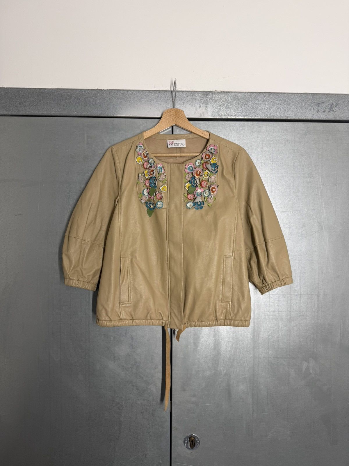 RED Valentino Red Valentino Leather Floral Abstract Jacket Size S / US 4 / IT 40 - 1 Thumbnail
