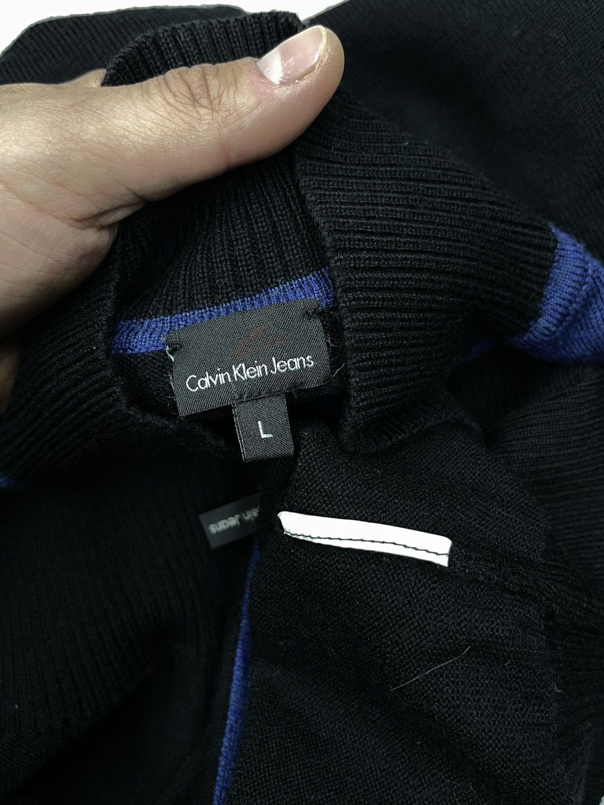 Calvin Klein Mens Calvin Klein Knitted Olympic Jacket Zip Black Big Logo Size US M / EU 48-50 / 2 - 7 Thumbnail
