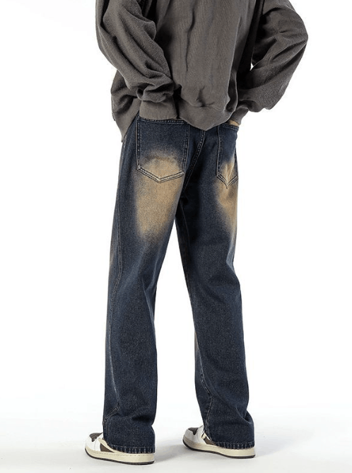 Japanese Brand × Jean Trendy washed retro straight versatile distressed jeans Size US 32 / EU 48 - 3 Thumbnail