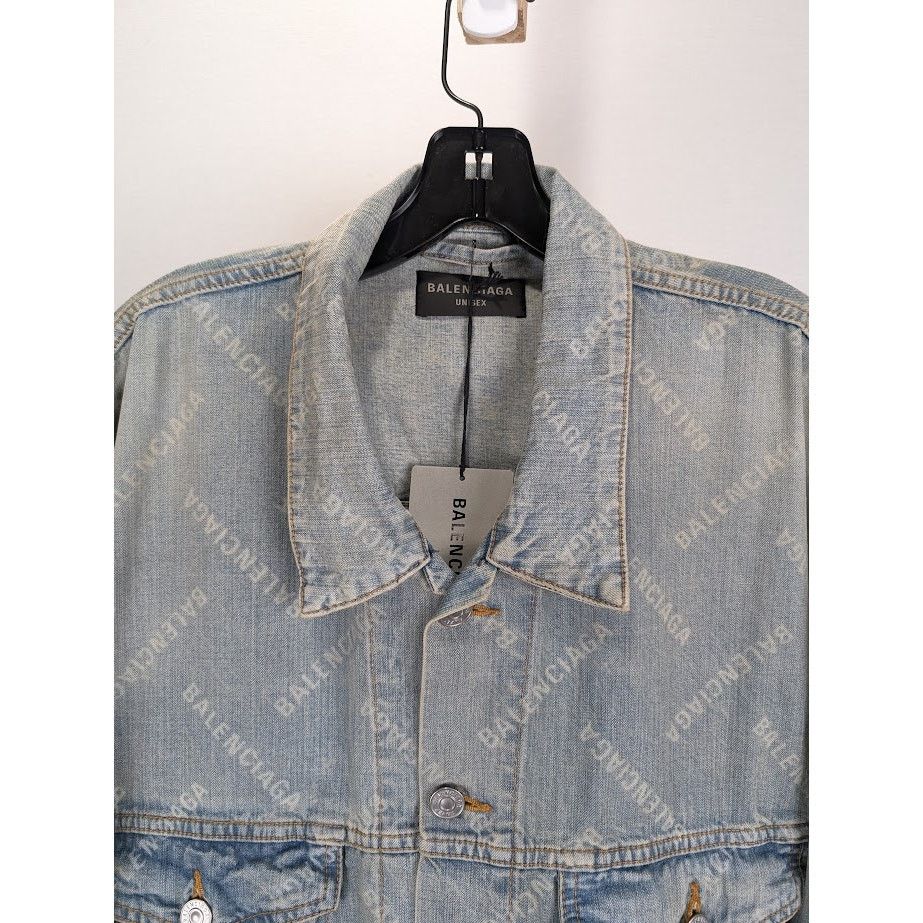 Balenciaga o1rshd1 Jacket Japanese Ring Blue Denim in Blonde Ring Size US L / EU 52-54 / 3 - 3 Thumbnail