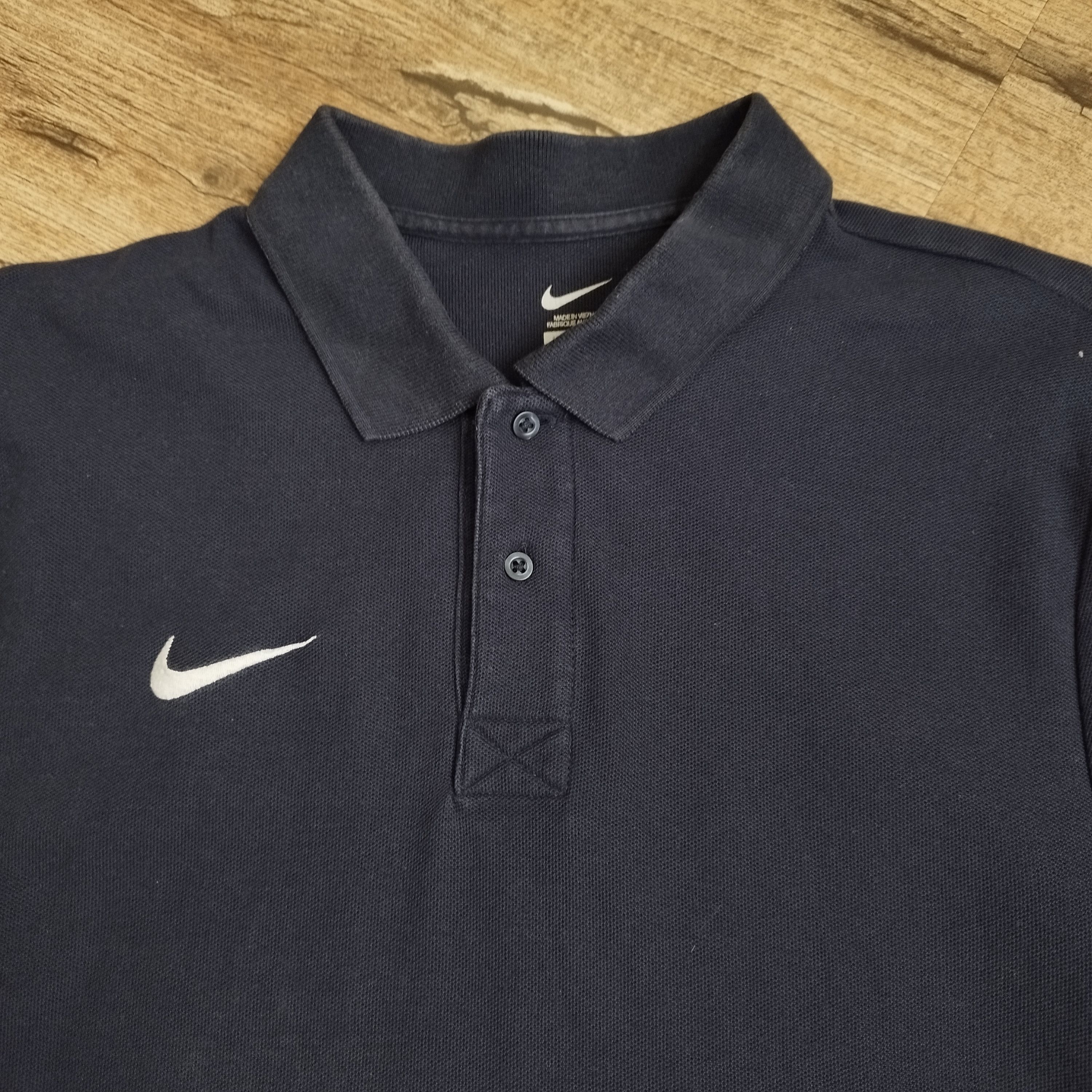 Nike Nike Navy Blue Cotton Polo Shirt - Embroidered White Swoosh Size US L / EU 52-54 / 3 - 3 Thumbnail