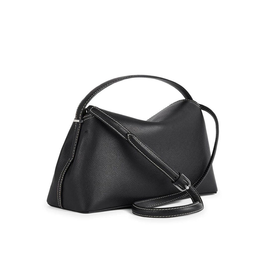 Toteme TOTEME T-Lock Black/Silver Leather Top Handle Bag New Size ONE SIZE - 2 Thumbnail