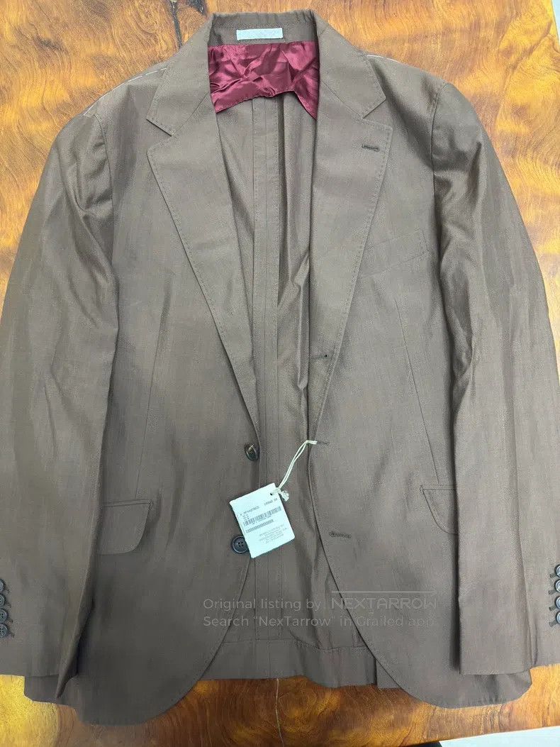 Brunello Cucinelli Brunello Cucinelli Cotton, wool, and silk blend suit jacke Size 50L - 1 Thumbnail
