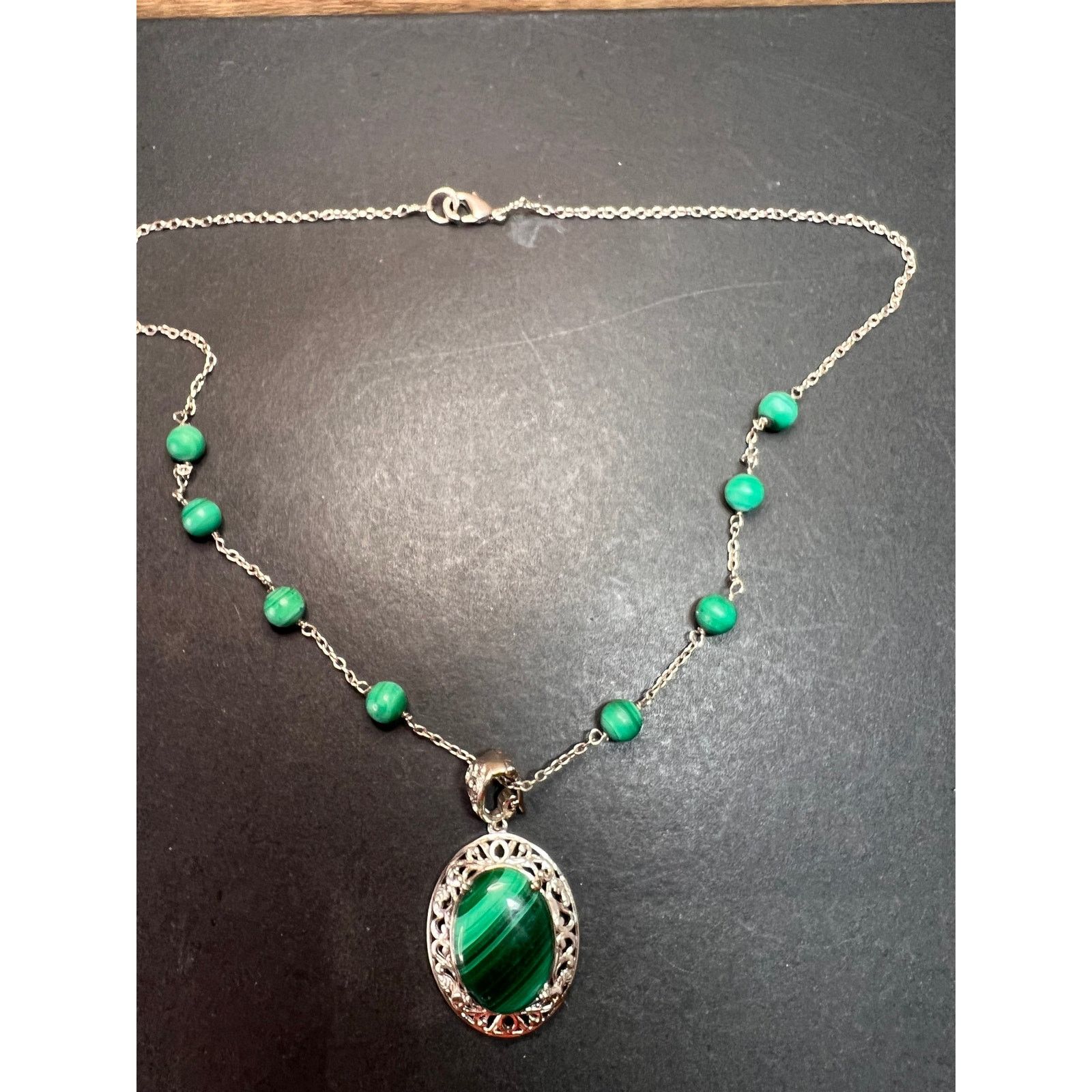 Other Karis African malachite 18 inch necklace in platinum bond Size ONE SIZE - 1 Thumbnail