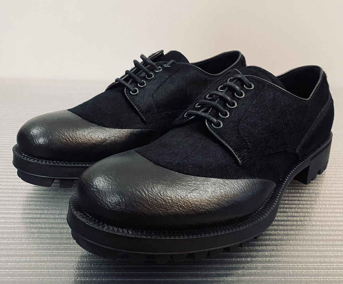 Prada Prada 🇮🇹 Nero NZ Brushed Pony Hair Rubber Dip Toe Derby 9 NEW Size US 8 / EU 41 - 4 Thumbnail