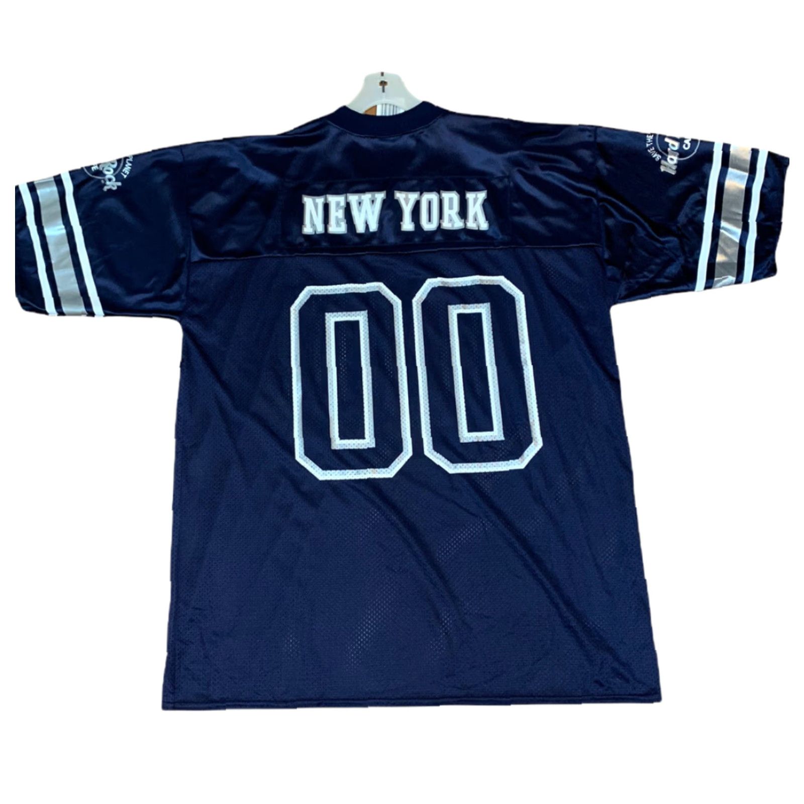Hard Rock Cafe VINTAGE Hard Rock Cafe New York Football Jersey Shirt Men S Nylon 90s Sportswear Blue Made in USA NEW NOS Size US S / EU 44-46 / 1 - 2 Thumbnail