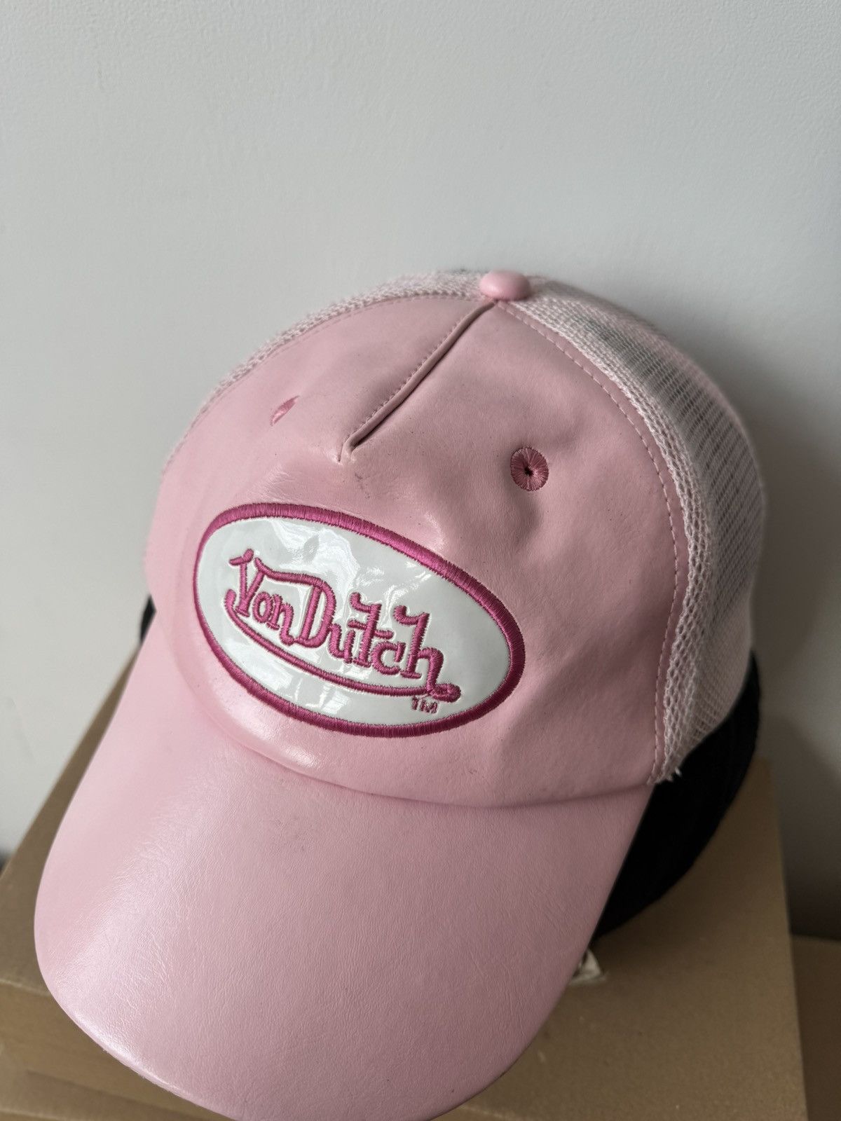 Vintage × Von Dutch Rare Vintage Von Dutch Leather Trucker Cap Hat Size ONE SIZE - 2 Thumbnail