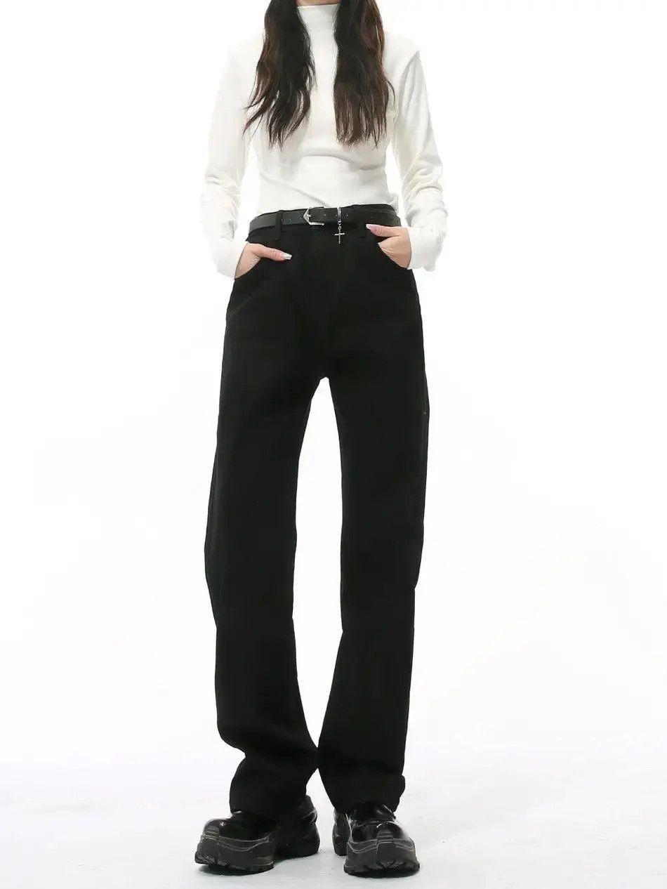 Japanese Brand Retro loose straight leg micro flared jeans Size US 32 / EU 48 - 5 Thumbnail