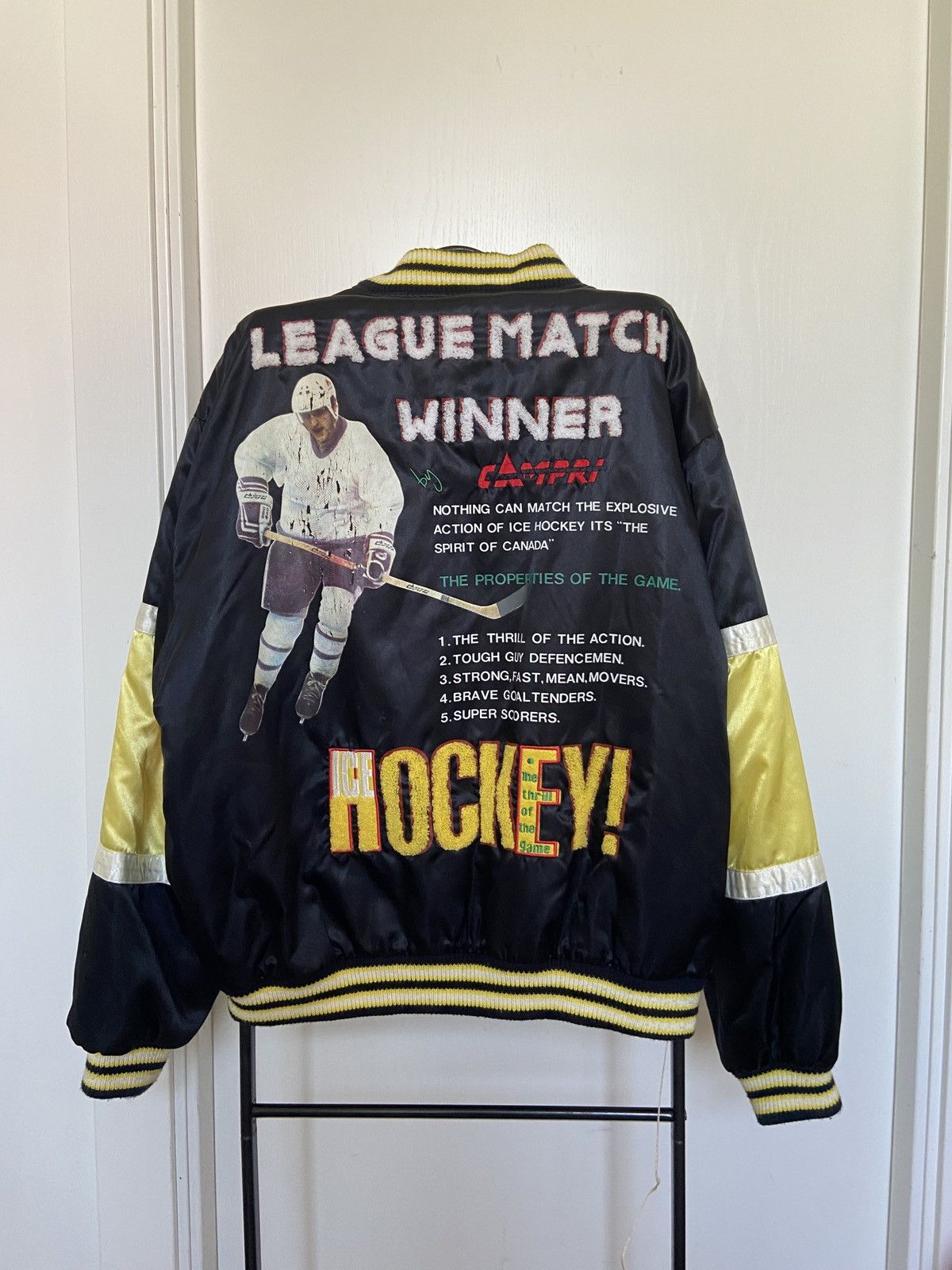 NHL × Vintage Campri Bomber NHL International Hockey League 90s Size US XL / EU 56 / 4 - 2 Thumbnail