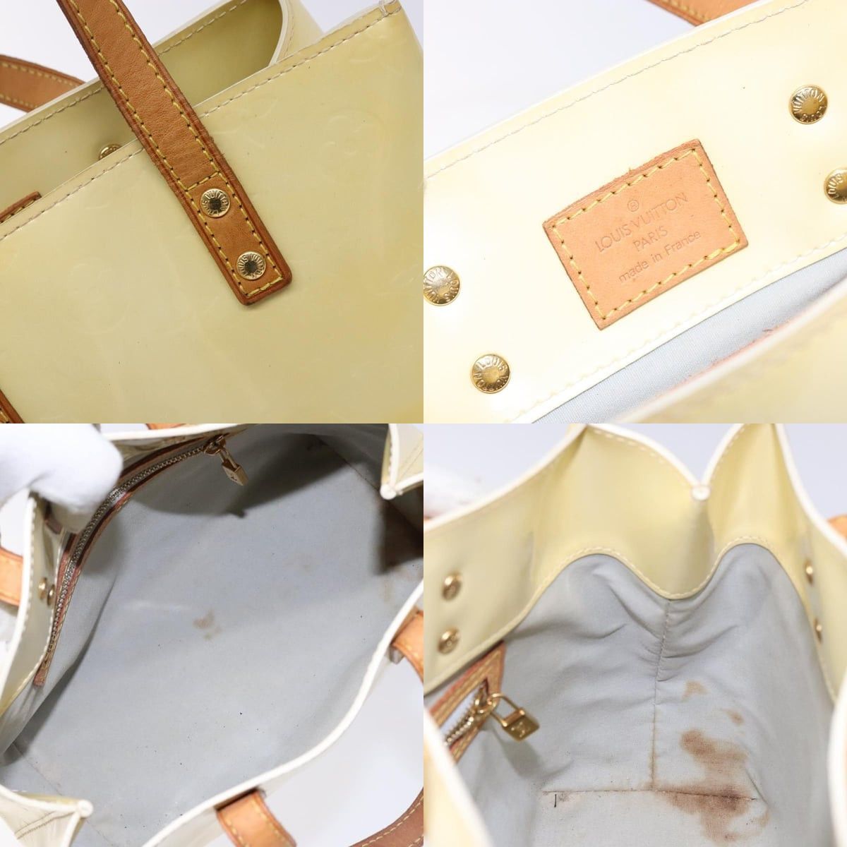 Louis Vuitton LOUIS VUITTON Monogram Vernis Reade PM Hand Bag Perle M91336 Size ONE SIZE - 11 Thumbnail