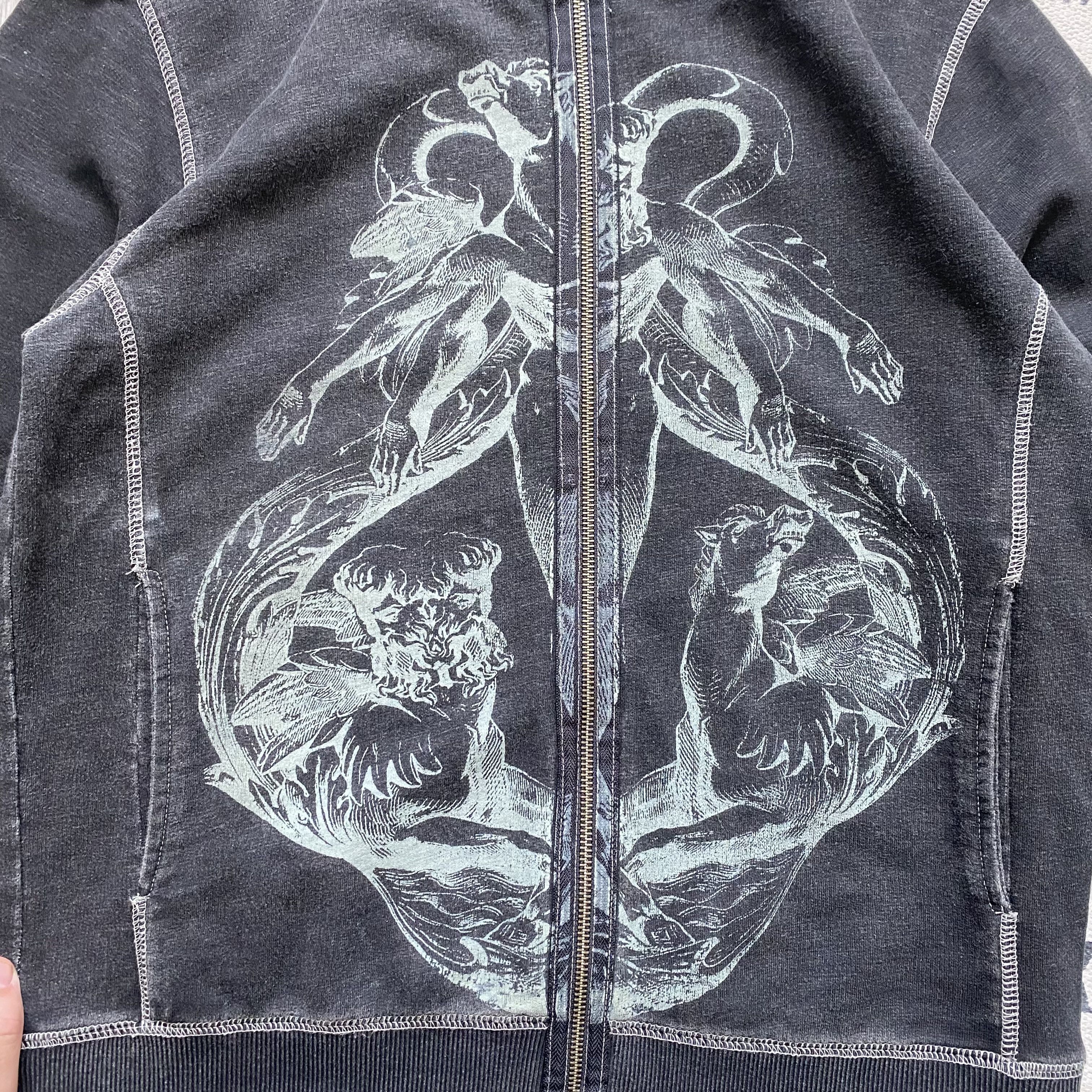 If Six Was Nine Japanese Vintage Demon print Sweatshirt Zip up Size US M / EU 48-50 / 2 - 5 Thumbnail