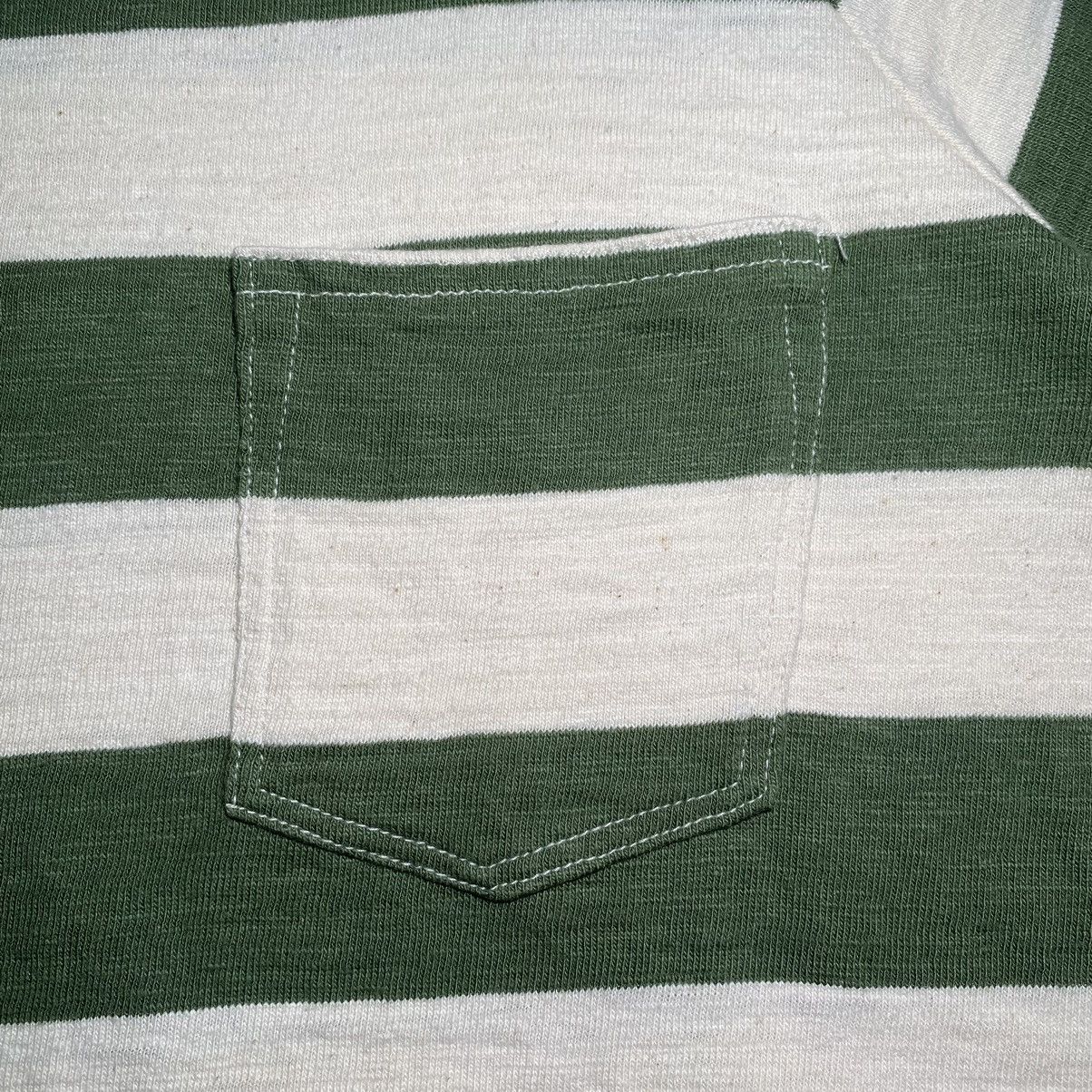 Full Count & Co. × Japanese Brand Vintage Full Count Green and White Stripes Pocket Tee Size US M / EU 48-50 / 2 - 7 Thumbnail