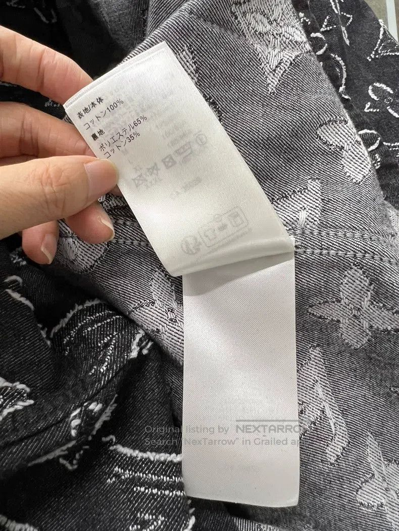 Louis Vuitton Louis Vuitton Black Denim Full Print Washed Grey Logo Shir Size US S / EU 44-46 / 1 - 8 Thumbnail